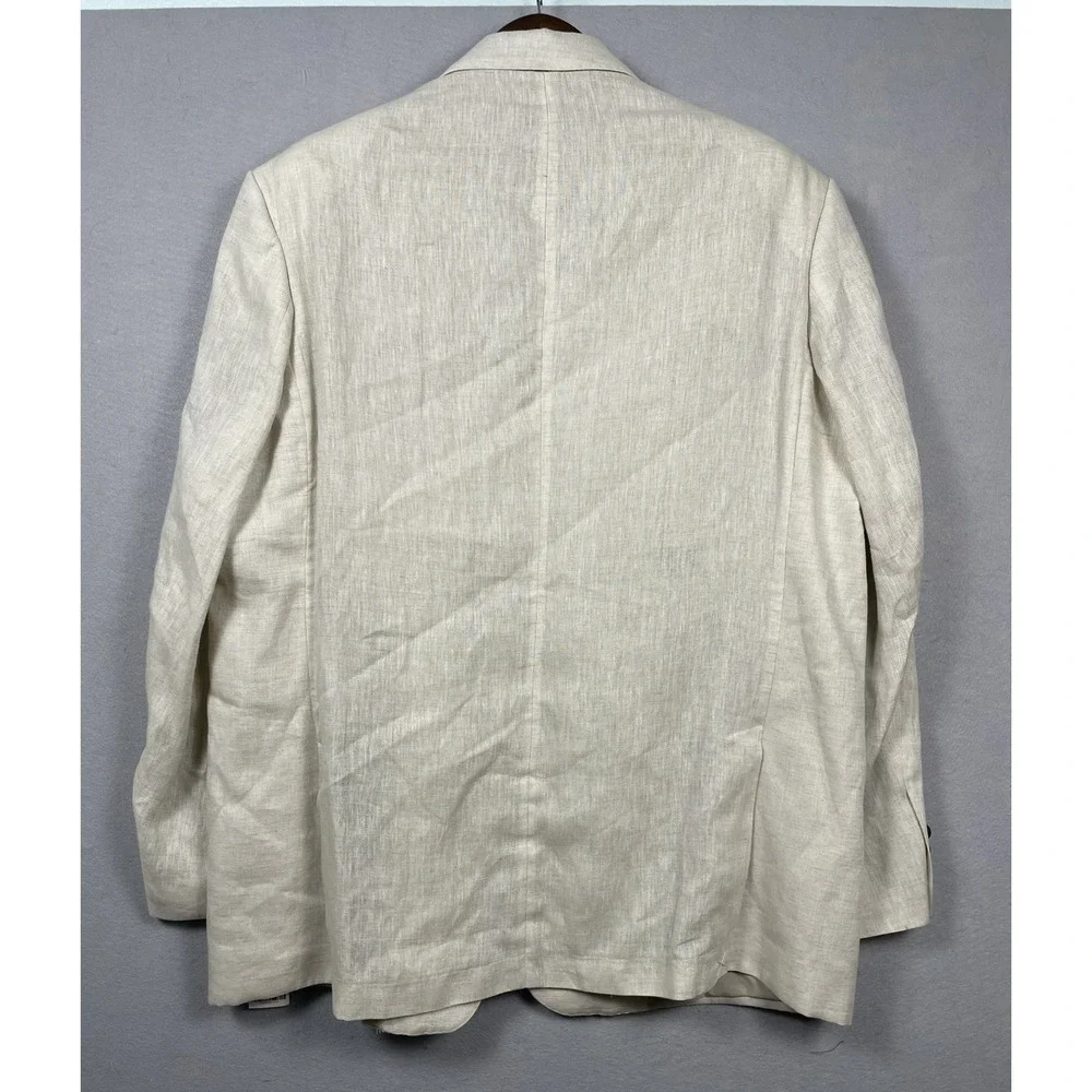 Tasso Elba Blazer NWT Mens 3XL Natural Khaki Island 100% Linen Sport Coat